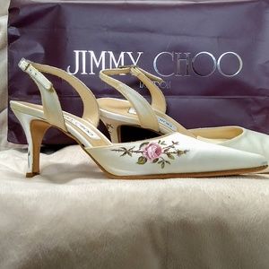 Vintage NIB Jimmy Choo Ivory 37.5 heels